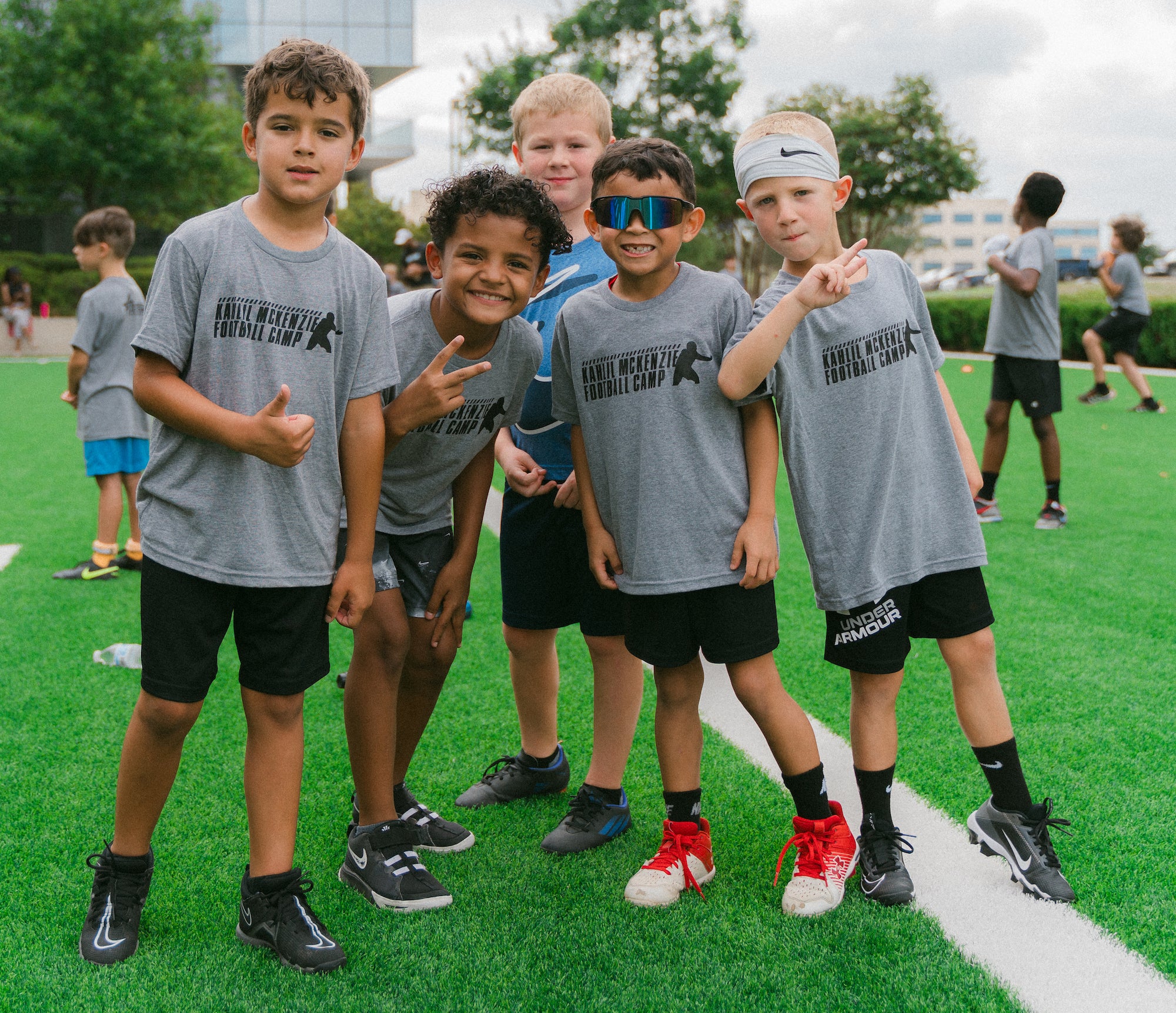 Young athletes at Sports Academy football camp